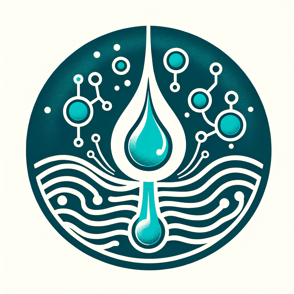 Create a minimalistic SVG icon representing Plasma Rich Platelets (PRP) for Hair Growth. The design should feature a stylized hair follicle being nourished by circular plasma droplets or energy waves, symbolizing regeneration and growth. Use a teal and white color palette on a white background for a clean and modern look. The icon should be simple, professional, and easily recognizable as a medical or cosmetic treatment symbol.