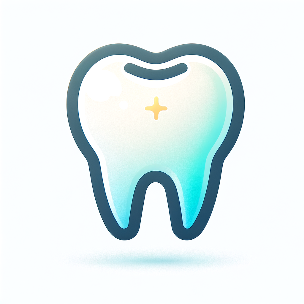 Create a sleek, modern SVG dental fillings icon for a website. Design a minimalist tooth with a highlighted area to represent a filling, using a clean gradient or solid palette in soft blues, whites, or teals. Ensure the icon is crisp, scalable, and set on a white background, conveying precise restorative care