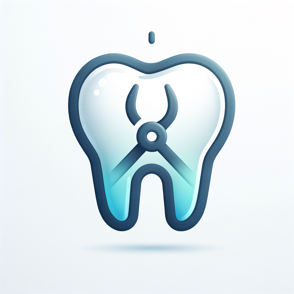 Create a sleek, modern SVG extractions icon for a dental website. Design a minimalist tooth with a subtle visual cue for extraction—such as a highlighted section or gentle outline of extraction forceps. Use clean, crisp lines and a gradient or solid color palette in soft blues, whites, or teals. Ensure the icon is scalable and set on a white background for a professional, inviting look